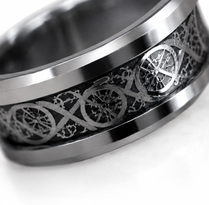 Fred Bennett Filigree Pattern Tungsten Ring