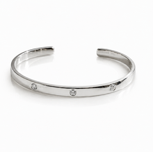 Sterling Silver Torque Bangle with Cubic Zirconia