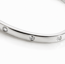 Sterling Silver Torque Bangle with Cubic Zirconia