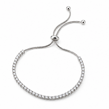 925 Sterling Silver Adjustable Cubic Zirconia Tennis Bracelet