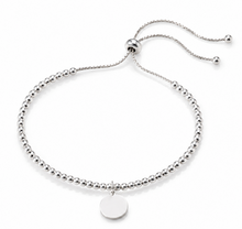 925 Sterling Silver Adjustable Disc Bracelet