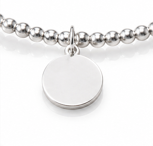 925 Sterling Silver Adjustable Disc Bracelet
