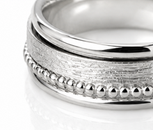Sterling Silver Multi Texture Spinner Ring