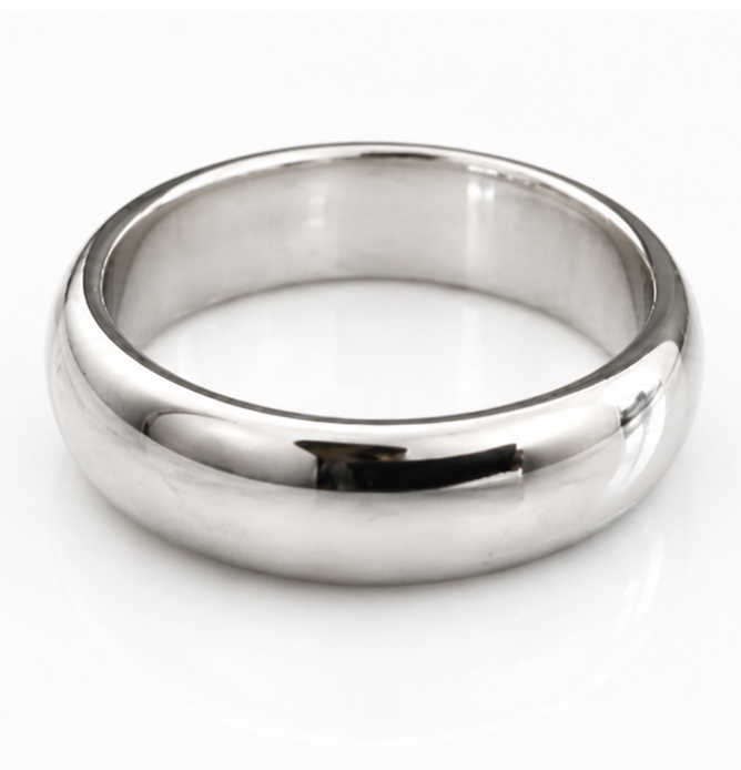 Sterling Silver Heavyweight Court Band Ring 7.2mm