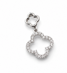 9ct White Gold Diamond Quatrefoil Pendant