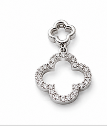 9ct White Gold Diamond Quatrefoil Pendant