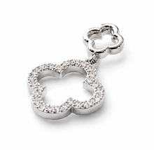 9ct White Gold Diamond Quatrefoil Pendant
