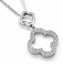 9ct White Gold 0.10ct Diamond Quatrefoil Pendant