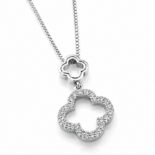 9ct White Gold 0.10ct Diamond Quatrefoil Pendant