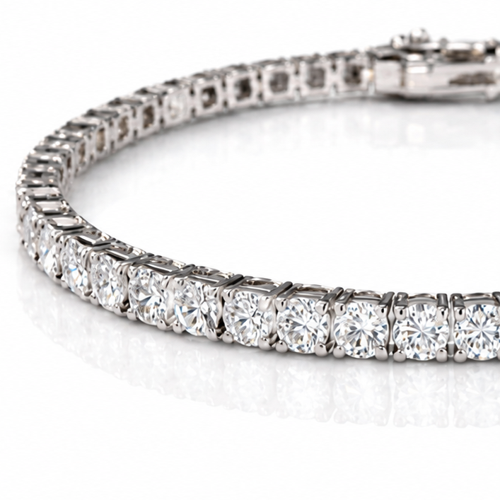 9ct White Gold 5.01ct Lab-Grown Diamond Tennis Bracelet