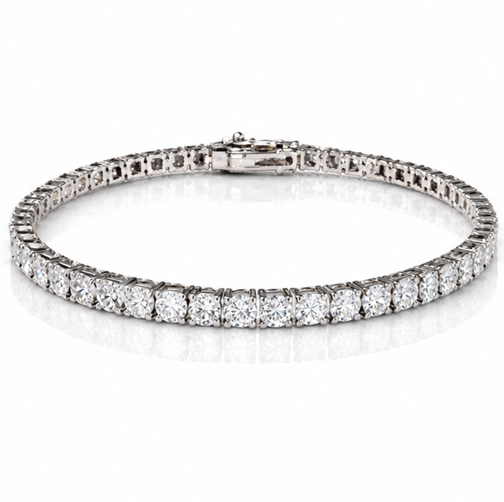 9ct White Gold 5.01ct Lab-Grown Diamond Tennis Bracelet