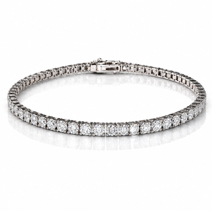 9ct White Gold 5.01ct Lab-Grown Diamond Tennis Bracelet
