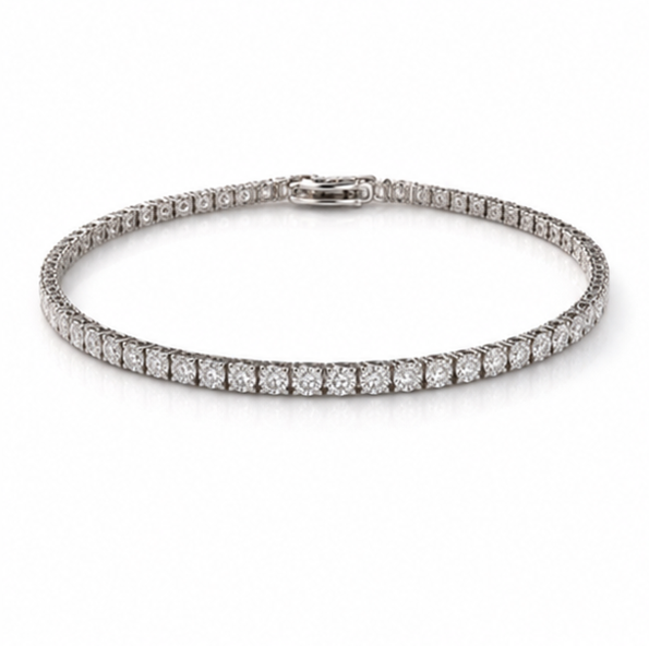 9ct White Gold 3.21ct Lab-Grown Diamond Tennis Bracelet