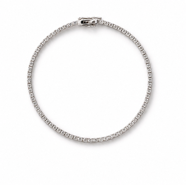 9ct White Gold 3.21ct Lab-Grown Diamond Tennis Bracelet