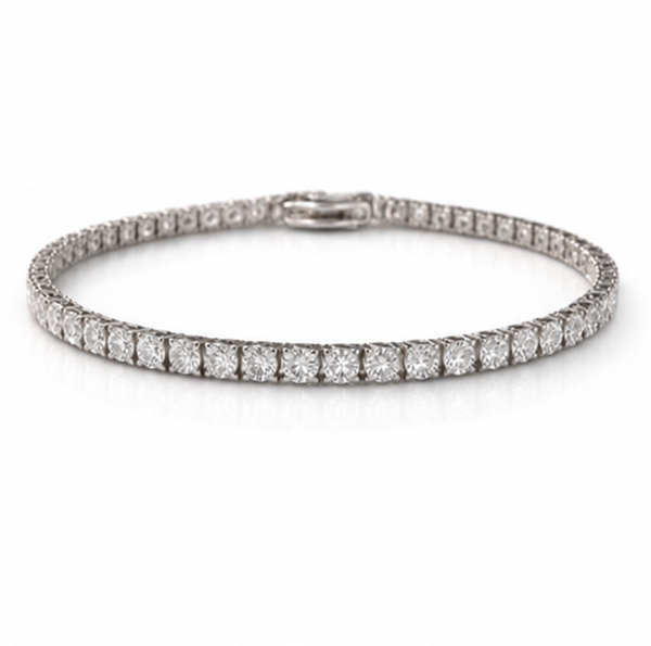 9ct White Gold 3.21ct Lab-Grown Diamond Tennis Bracelet