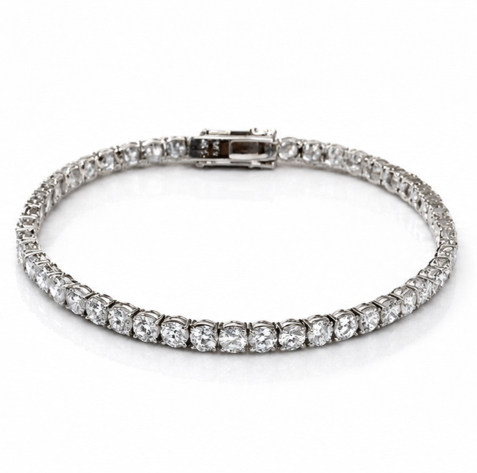 9ct White Gold 8.20ct Lab-Grown Diamond Tennis Bracelet