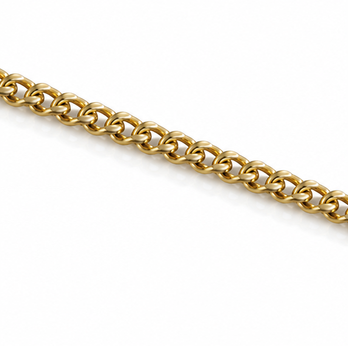 9ct Yellow Gold 0.8mm Diamond Cut Curb Chain