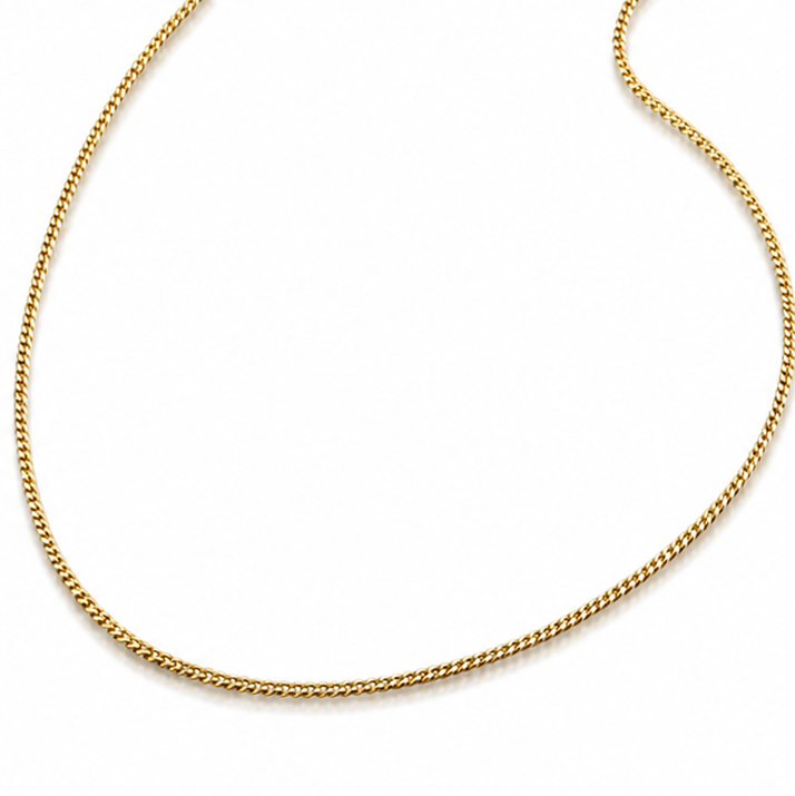 9ct Yellow Gold 0.8mm Diamond Cut Curb Chain