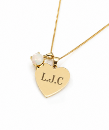 9ct Yellow Gold Heart Engravable Pendant necklace