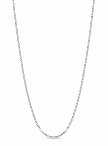 9ct White Gold 0.6mm Curb Chain - 46cm