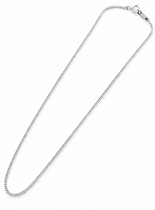 9ct White Gold 0.6mm Curb Chain - 46cm