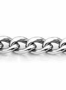 9ct White Gold 0.6mm Curb Chain - 46cm