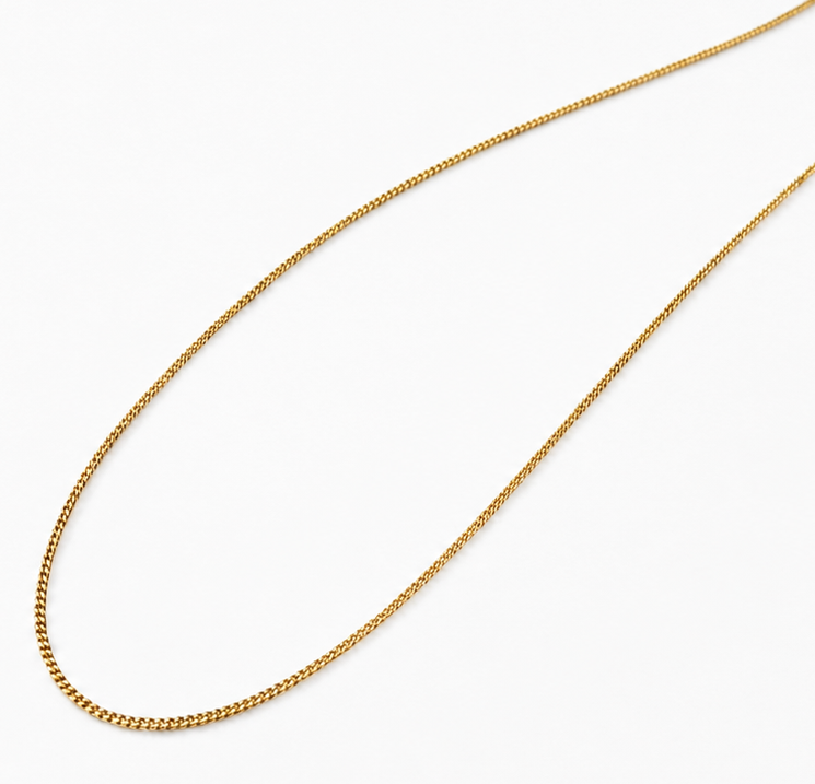 Gold Plated Diamond Cut Curb Chain with Extender