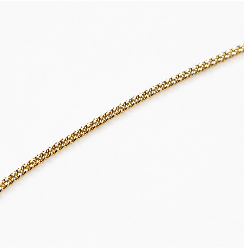 Gold Plated Diamond Cut Curb Chain with Extender