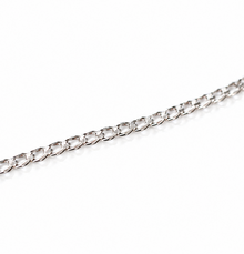 Sterling Silver Diamond Cut Curb Chain Necklace (Adjustable 41-46cm)