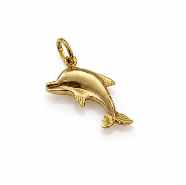 9ct Yellow Gold Dolphin Charm