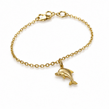 9ct Yellow Gold Dolphin Charm