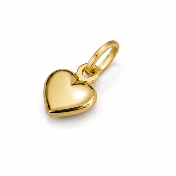 9ct Yellow Gold Heart Charm Pendant