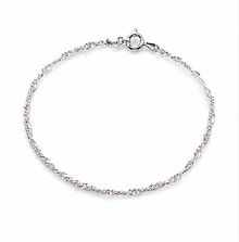 Sterling Silver Twisted Chain Charm Bracelet