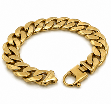 9ct Yellow Gold Heavy Flat Curb Bracelet (94g) 17mm Statement Piece