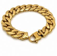 9ct Yellow Gold Heavy Flat Curb Bracelet (94g) 17mm Statement Piece