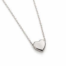 Sterling Silver Heart Pendant Necklace – Polished Love Necklace (42–44cm Adjustable)