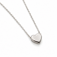 Sterling Silver Heart Pendant Necklace – Polished Love Necklace (42–44cm Adjustable)