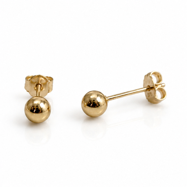 9ct Gold Ball Stud Earrings 375 Hallmarked Classic Minimalist Luxury