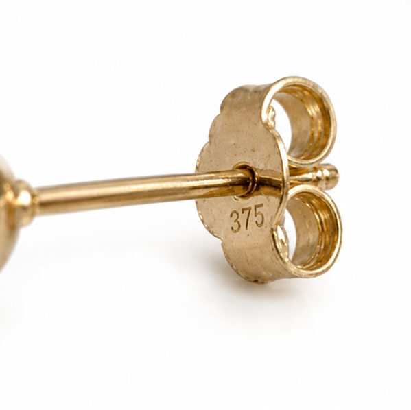 9ct Gold Ball Stud Earrings 375 Hallmarked Classic Minimalist Luxury