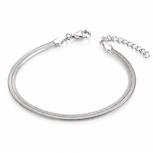 Sterling Silver HerringboneBracelet 3.5mm | Flat Snake Chain Bracelet