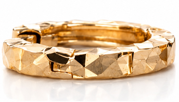9ct Yellow Gold Diamond-Cut Mini Hoop Earrings