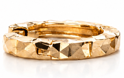 9ct Yellow Gold Diamond-Cut Mini Hoop Earrings