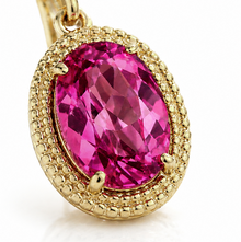 Oval Cut Pink Topaz Drop Earrings in 9ct Yellow Gold