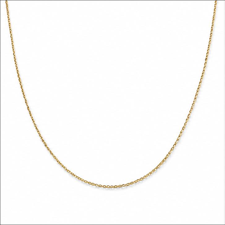9ct Yellow Gold Cut Trace Chain Necklace - 45cm (0.8mm)