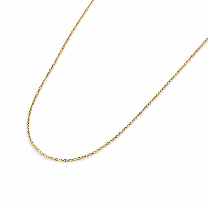 9ct Yellow Gold Cut Trace Chain Necklace - 45cm (0.8mm)