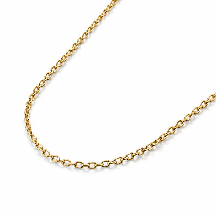 9ct Yellow Gold Cut Trace Chain Necklace - 45cm (0.8mm)