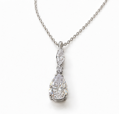 Diamonfire Marquise & Teardrop Drop Pendant Necklace