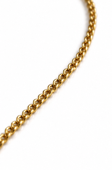 9ct Yellow Gold Small Heart Pendant Necklace – 46cm Curb Chain
