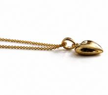 9ct Yellow Gold Small Heart Pendant Necklace – 46cm Curb Chain