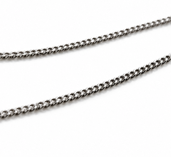 Sterling Silver Plain Cross Pendant with Diamond Cut Chain (41–46cm Adjustable)